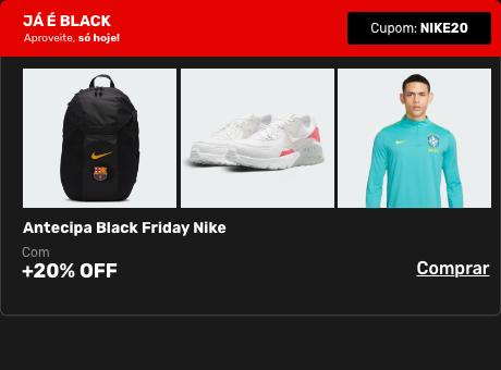 Antecipa Black Friday Nike com +20% OFF