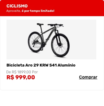 Bicicleta Aro 29 KRW S41 Alumínio - Câmbio Shimano - Freio a Disco hidráulico - 24V - Adulto