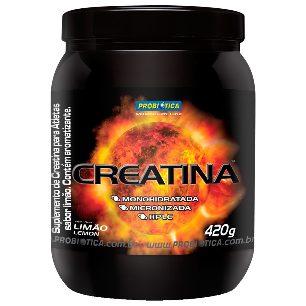 Creatina Monohidratada Micronizada - 420 g - Sabor Limão - Probiótica - Foto 1
