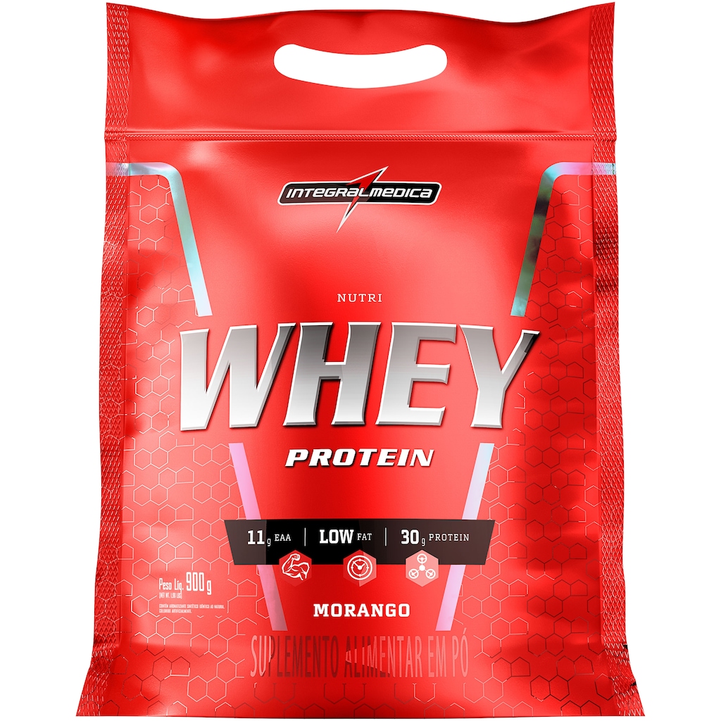 Whey Protein Integralmédica Morango Nutri Refil - 900g - Foto 1