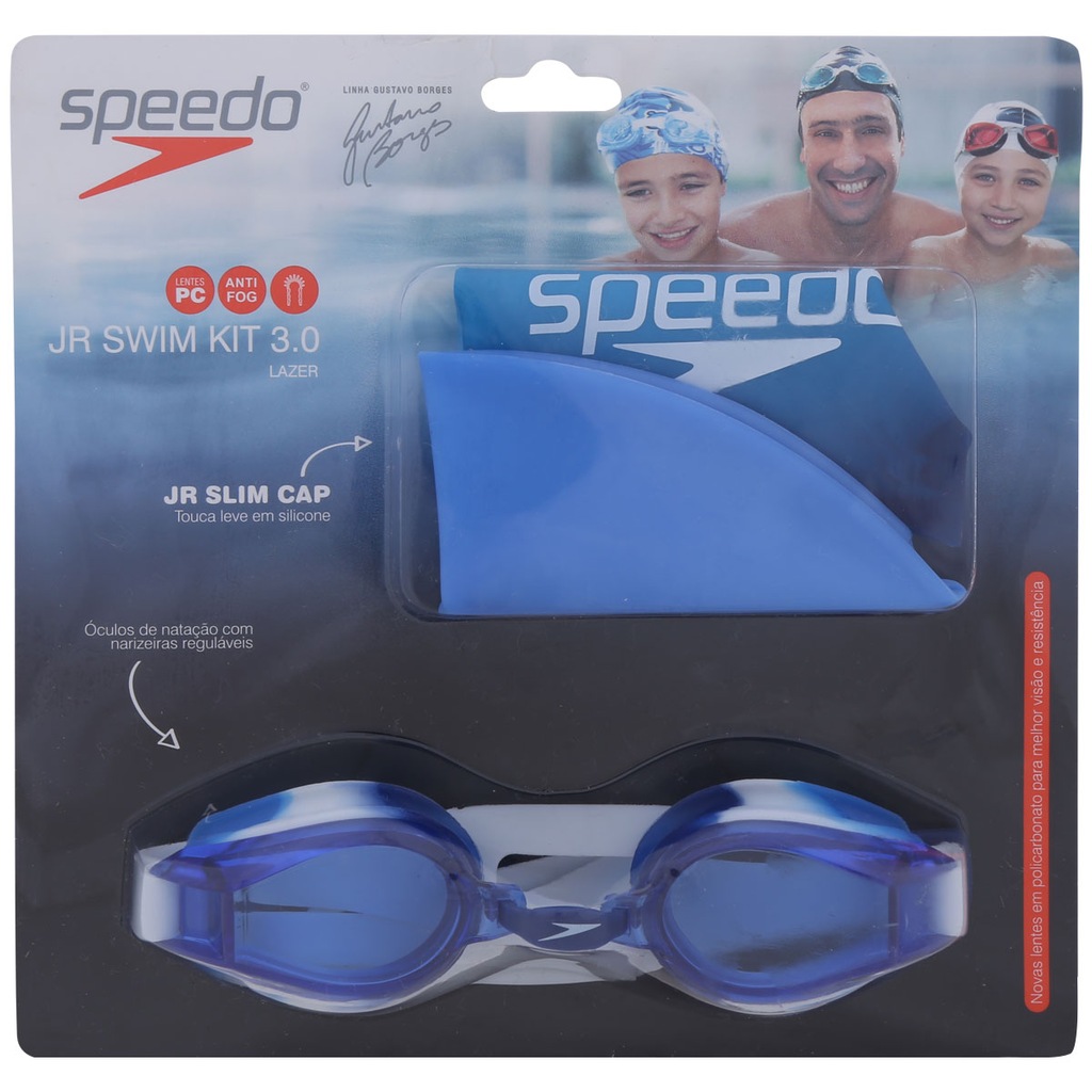 Kit de Natação Speedo Swim 3.0 com Óculos + Touca - Infantil - Foto 1