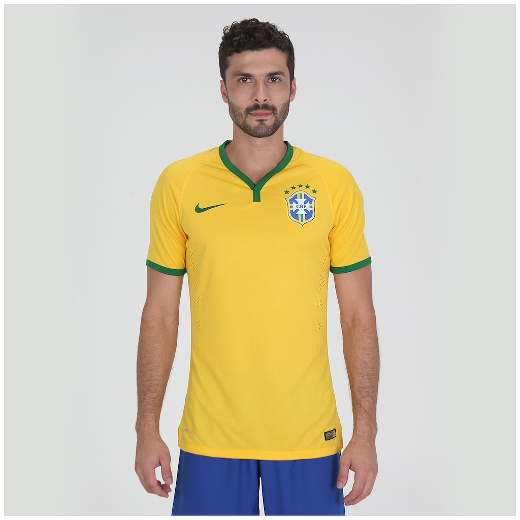 Camisa  do Brasil Amarela Nike Jogador 2014 s/n° Masculina - Foto 1