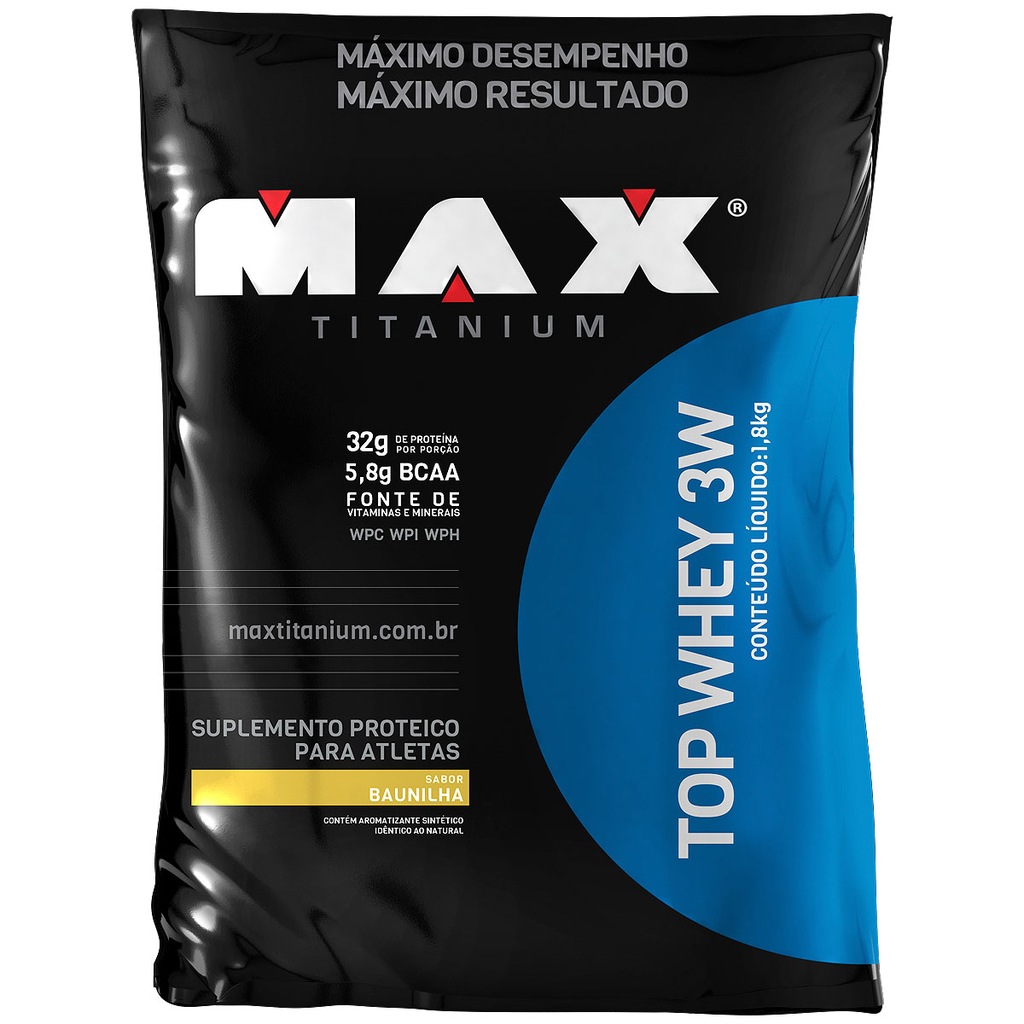 Top Whey 3W 1,8Kg - Baunilha - Max Titanium - Foto 1