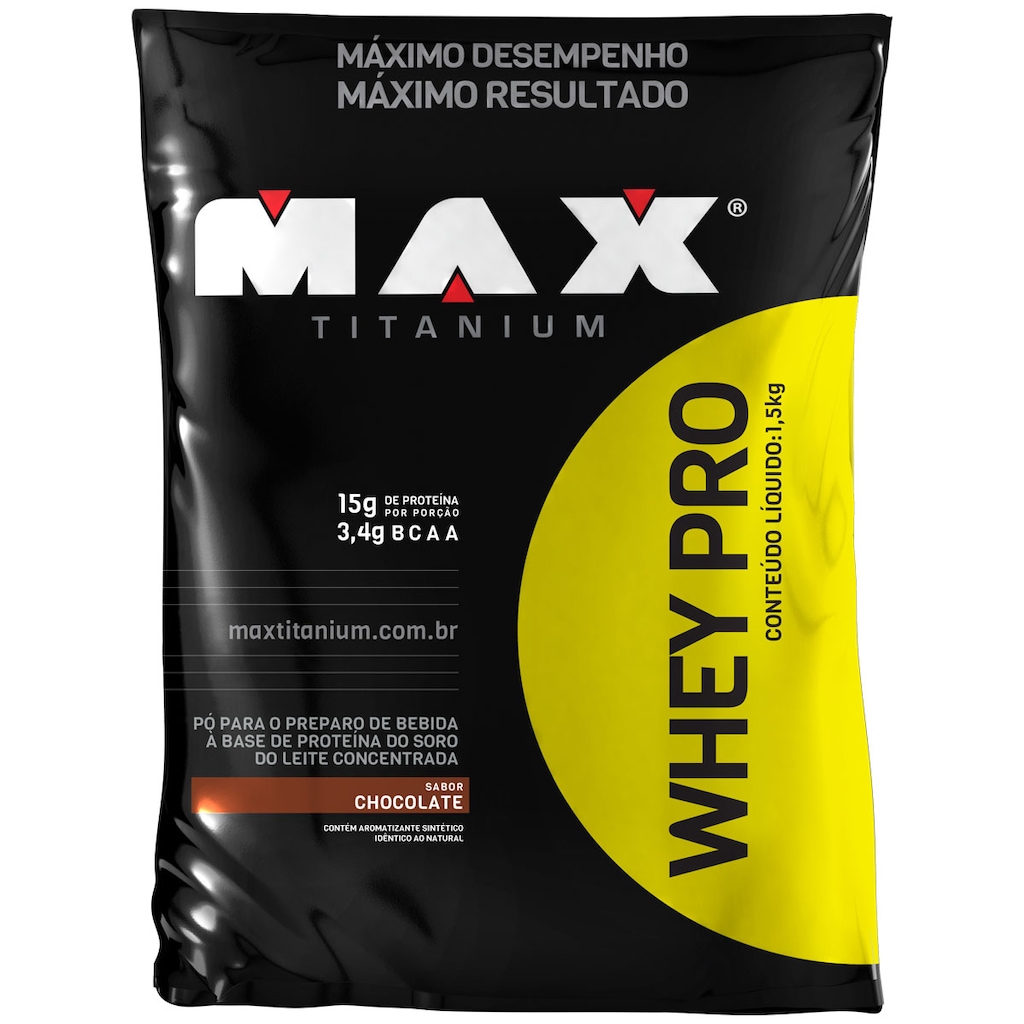Whey Protein Max Titanium Chocolate Pro Refil - 1,5Kg - Foto 1