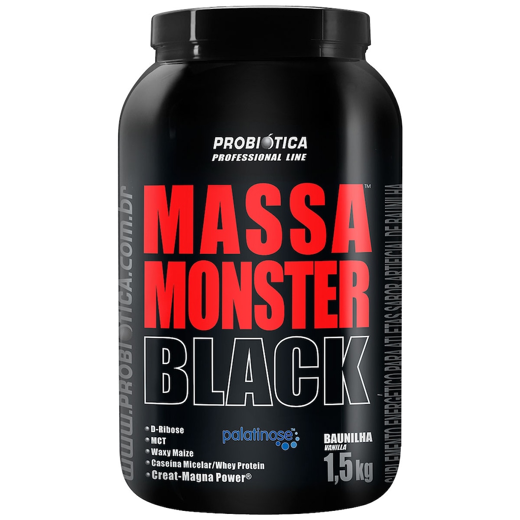 Hipercalórico Probiótica Massa Monster Black - Baunilha - 1,5Kg - Foto 1