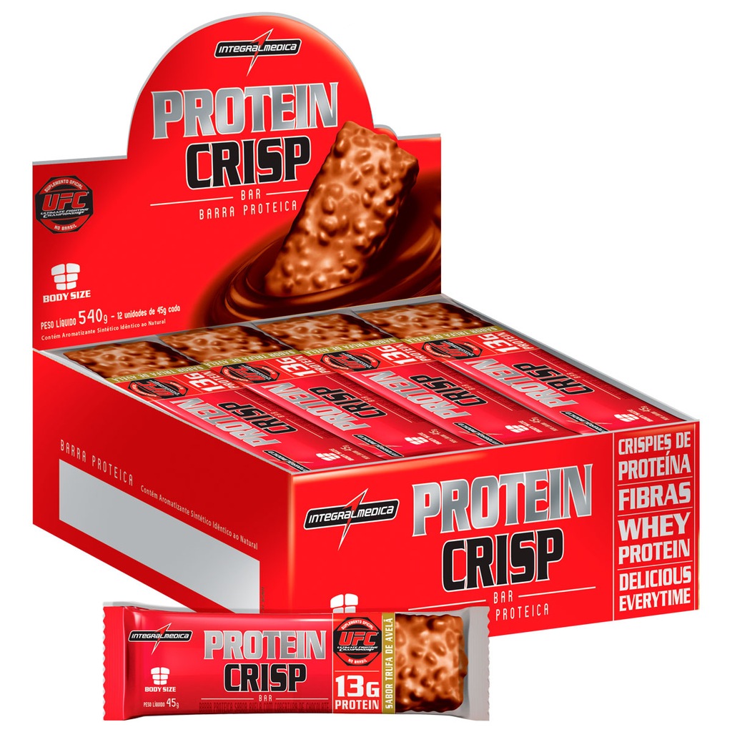 Barra de Proteína Integralmédica Protein Crisp - Trufa de Avelã - 12 Unidades