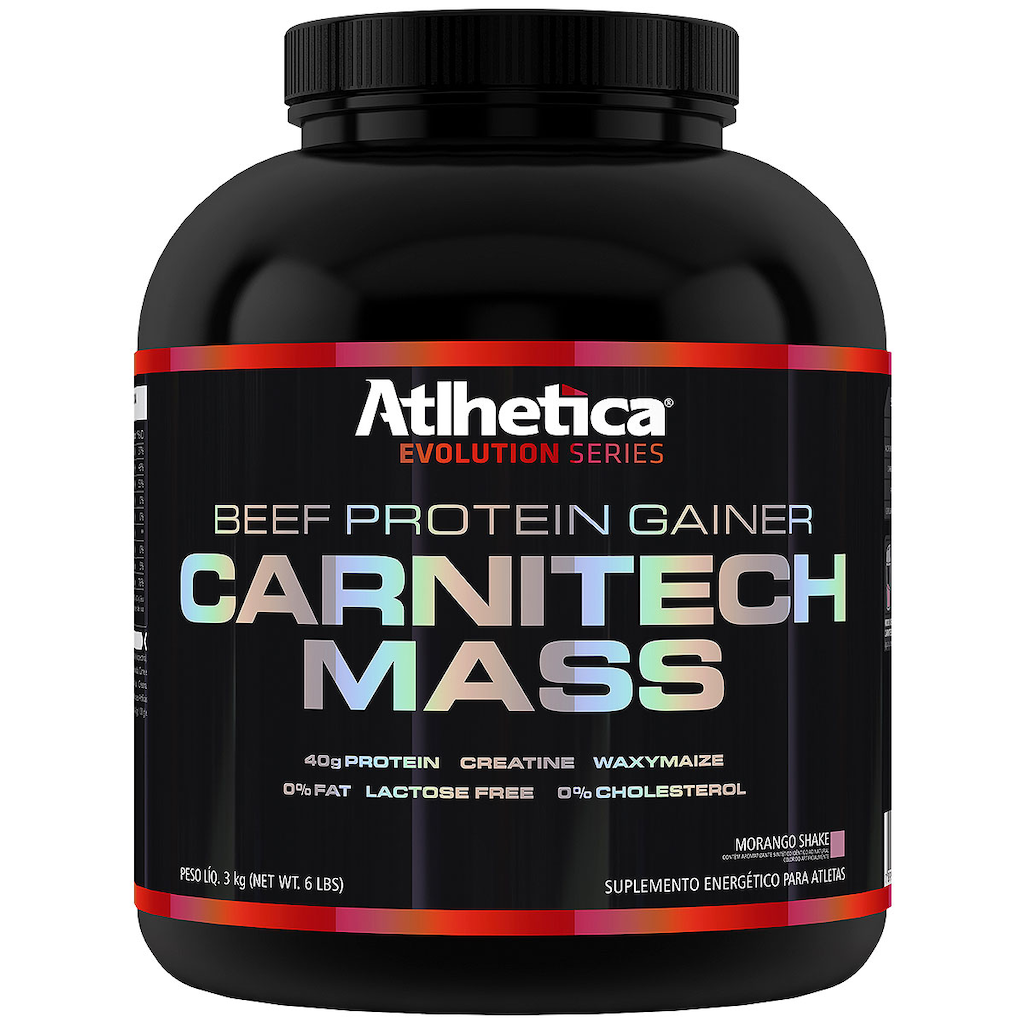 Hipercalóricos Atlhetica Carnitech Mass - Sabor Morango - 3 Kg - Foto 1