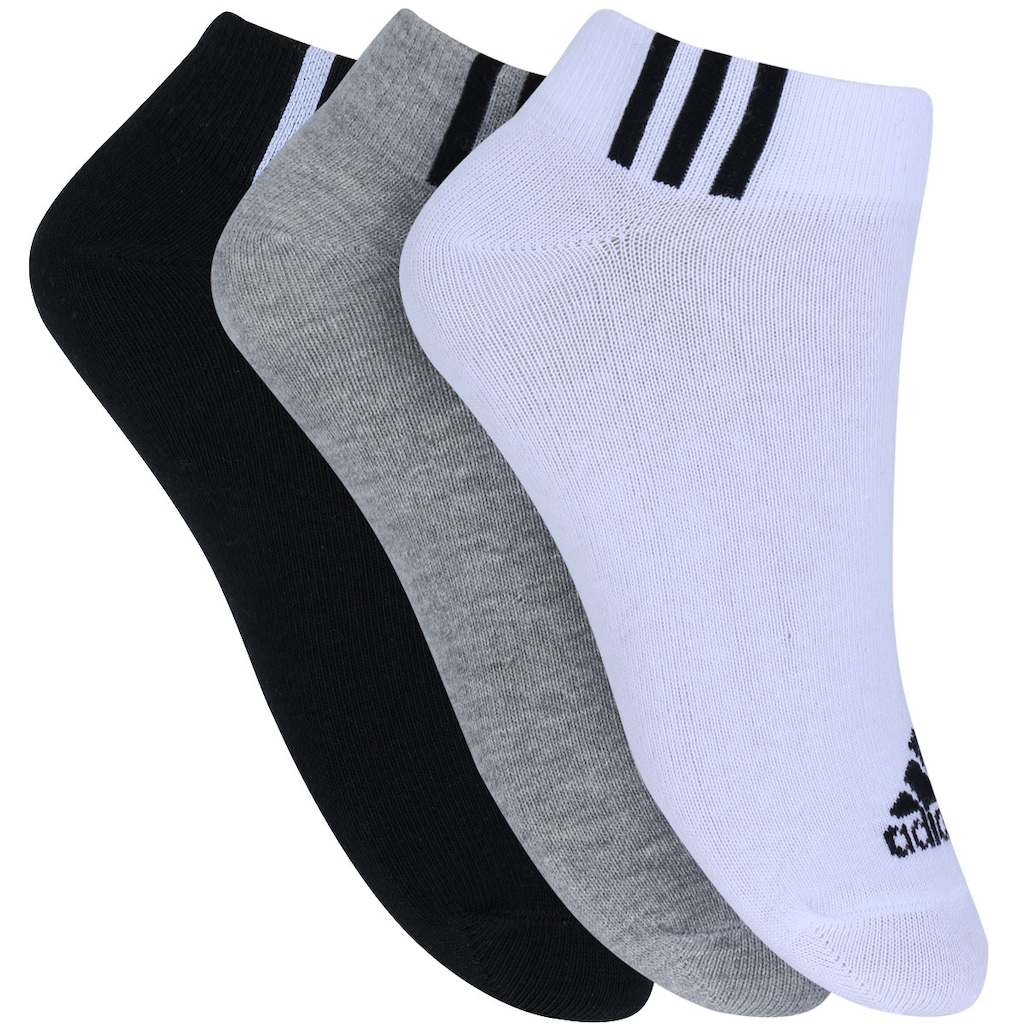 Meia adidas Ankle Low Kit Com 3 Pares - Adulto - Foto 1