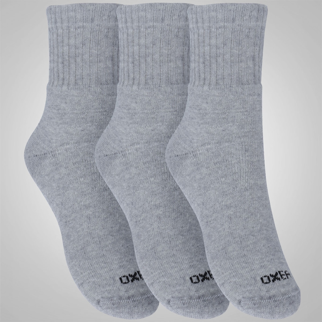 Imagem 3 do produto Kit 3 Pares de Meias Atoalhadas Cano Médio Tamanho 39-44 Casual Oxer Adulto