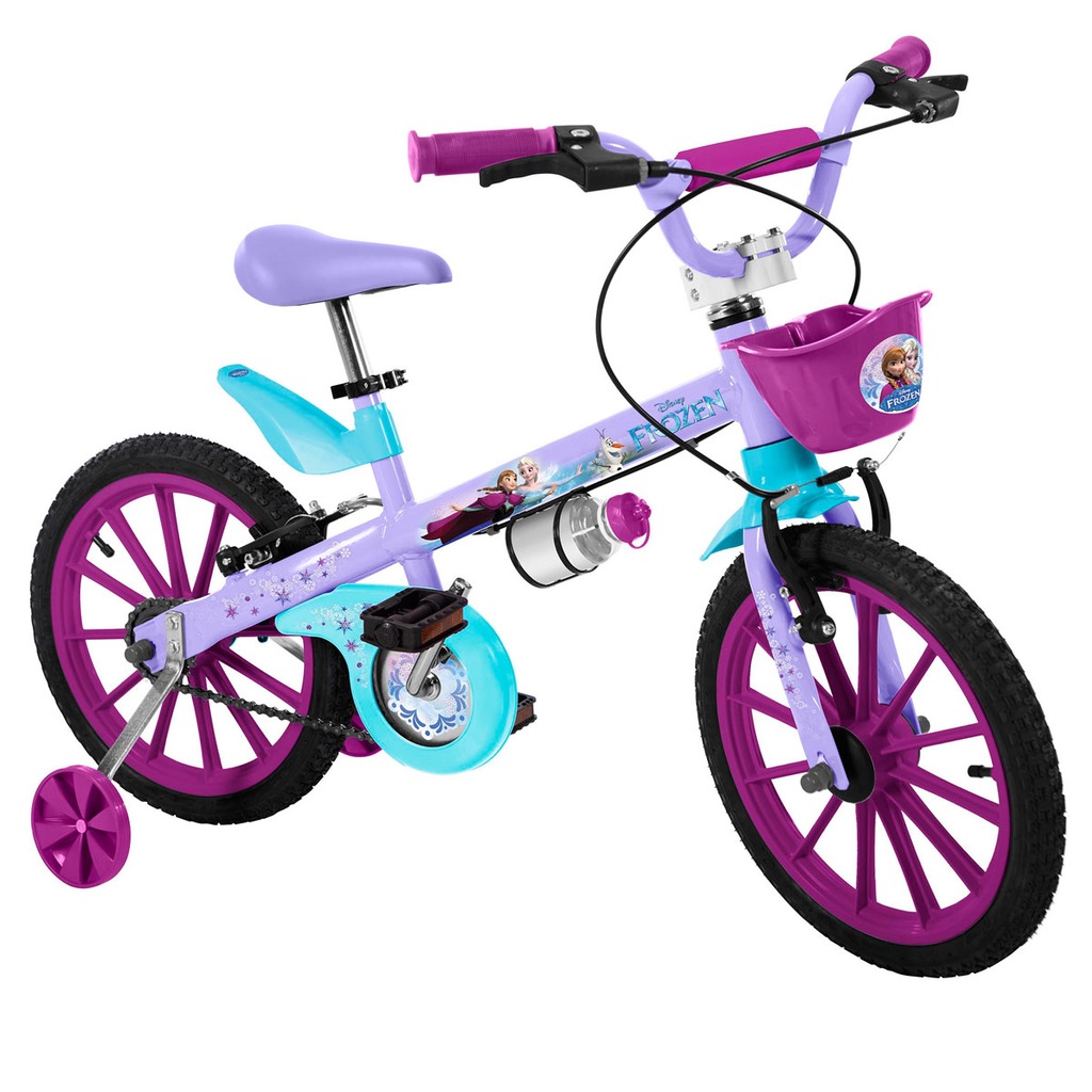 Bicicleta Bandeirante Frozen Disney - Aro 16 - Feminina - Infantil - Foto 1