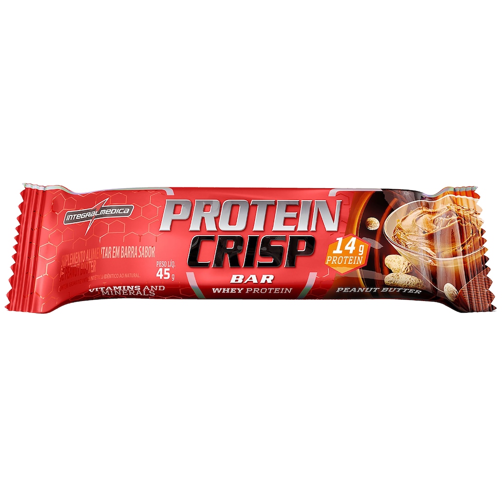 Barra de Proteína Integralmédica Protein Crisp Bar - 1 Unidade de 45g - Manteiga de Amendoim