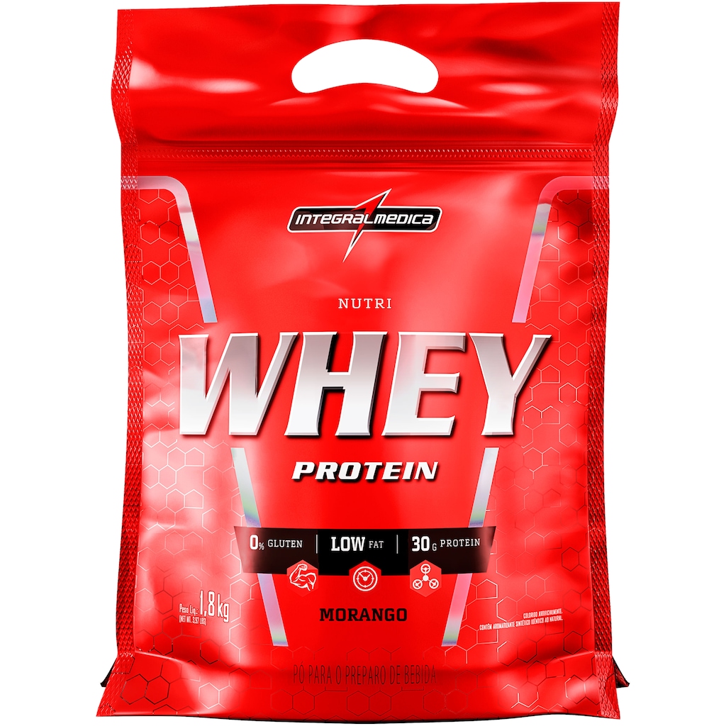 Whey Protein Integralmédica Nutri Whey Protein - Morango - 1,8Kg - Foto 1