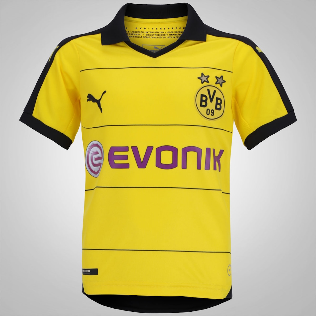 Camisa Borussia Dortmund I 15/16 s/nº Puma - Infantil | Centauro