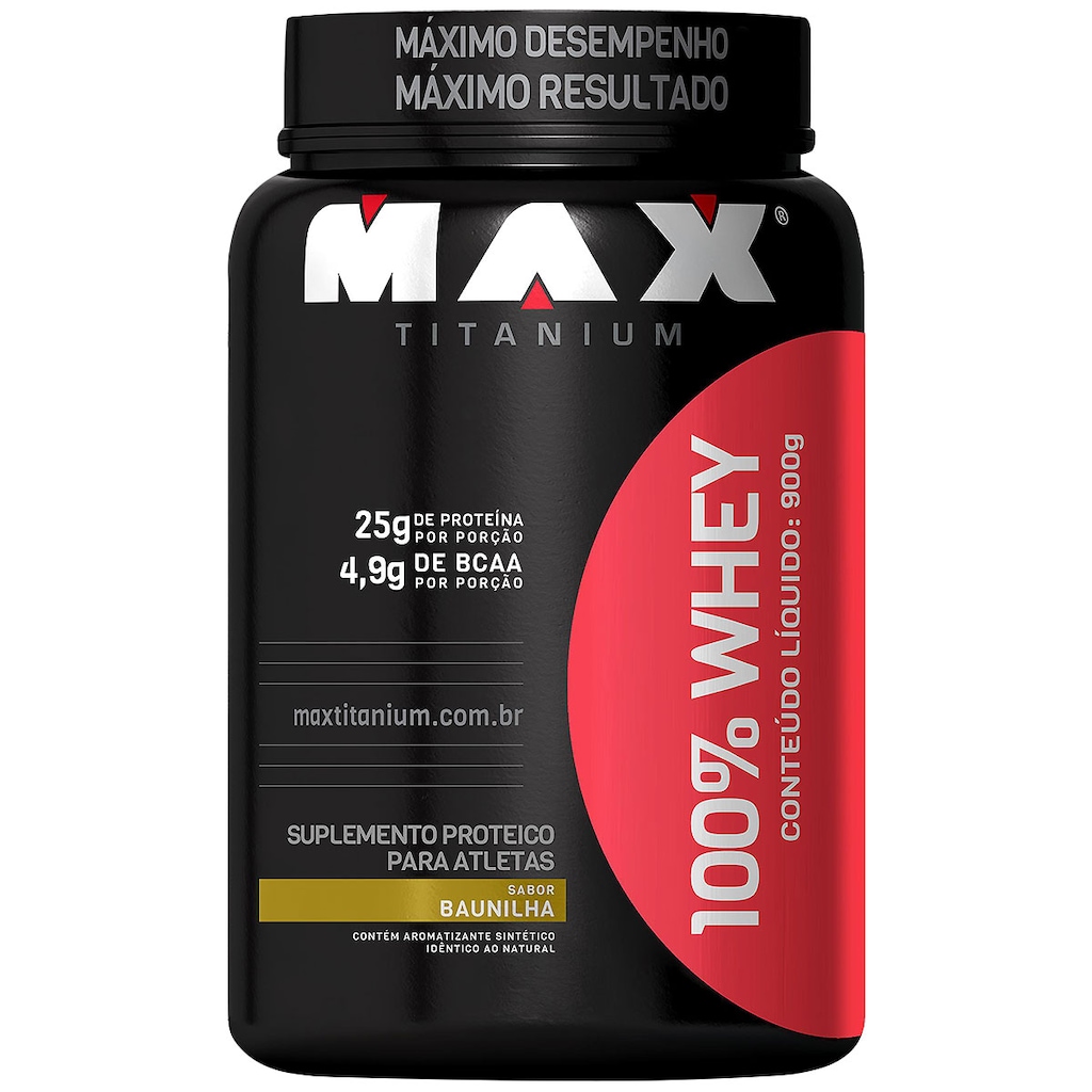 100% Whey 900G - Baunilha - Max Titanium - Foto 1