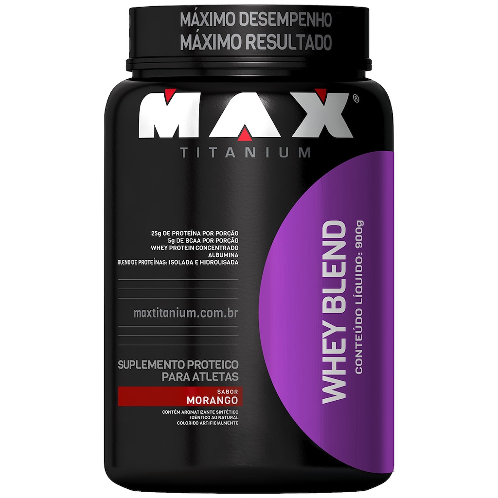 Whey Blend 900G - Morango - Max Titanium - Foto 1