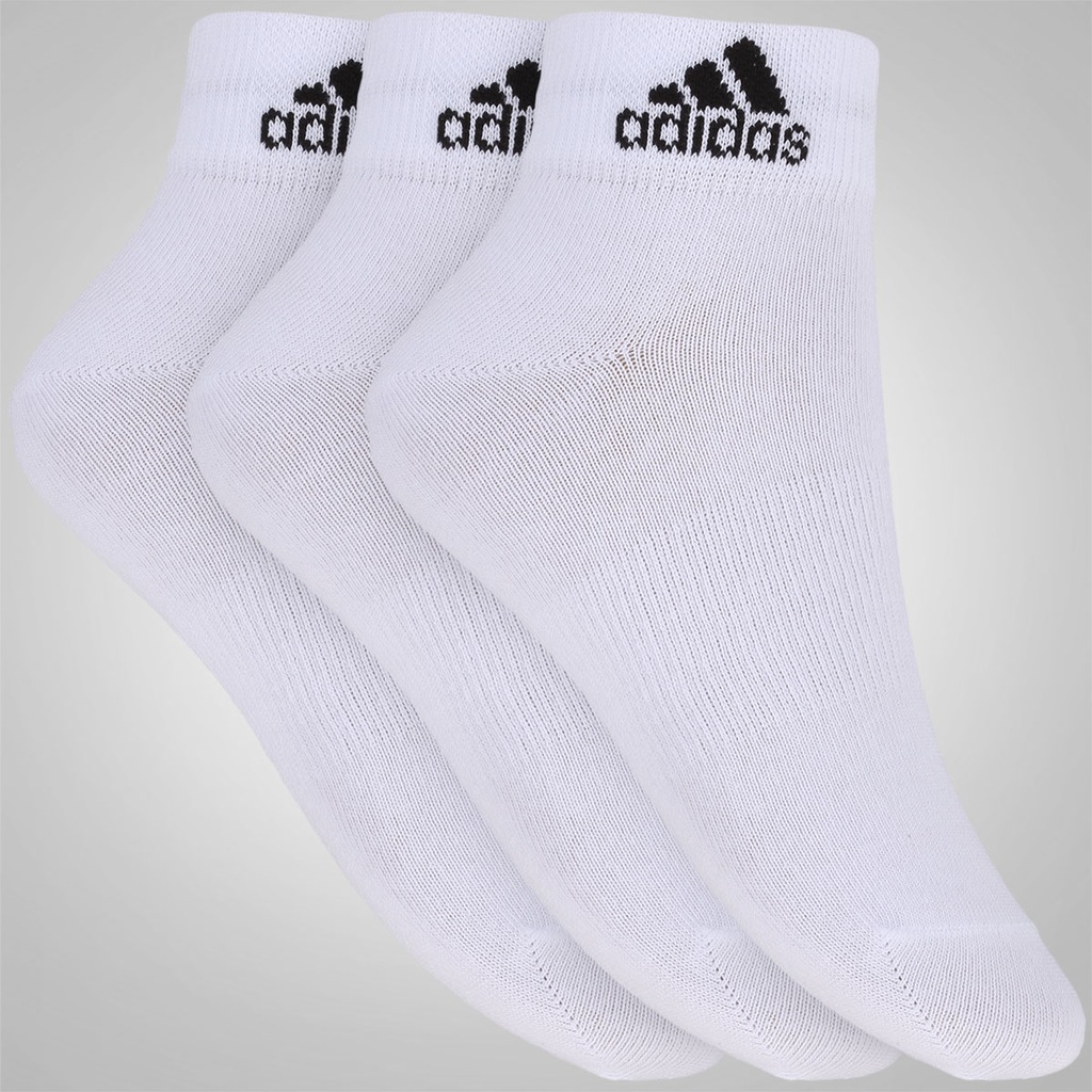 Kit de Meias adidas Ankle MID Thin com 3 Pares - Adulto - Foto 1