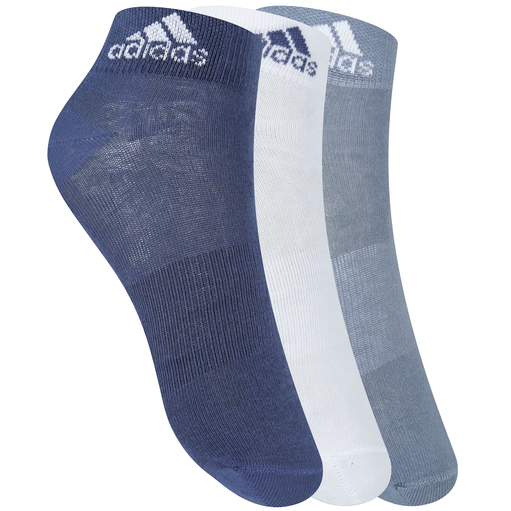 Kit de Meias adidas Ankle MID Thin com 3 Pares - Adulto - Foto 1