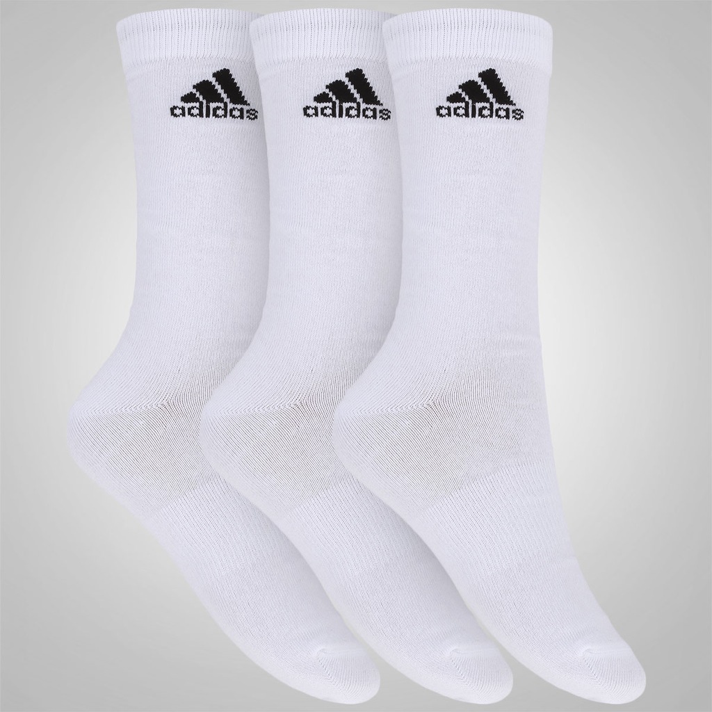 Kit de Meias adidas Crew Thin com 3 Pares - Adulto - Foto 1