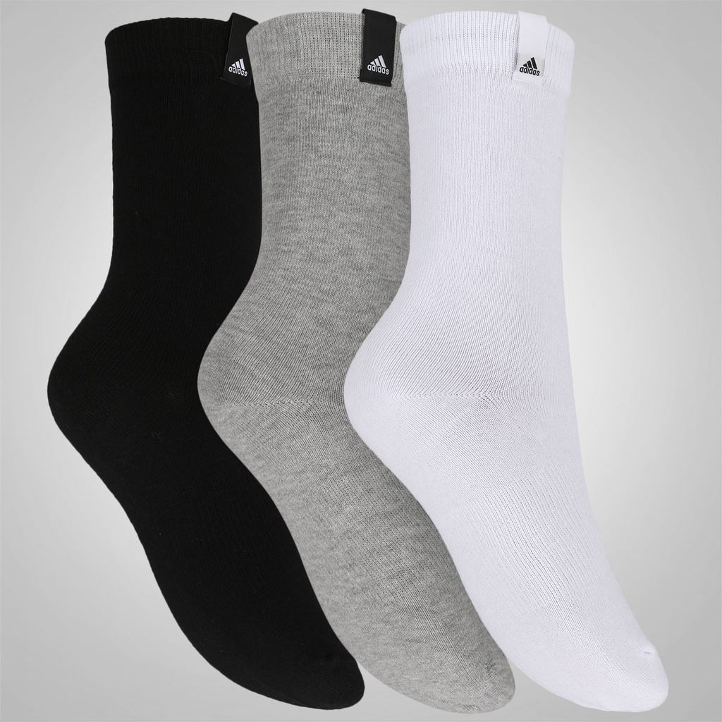Kit de Meias adidas Crew Tag com 3 pares - Adulto - Foto 2