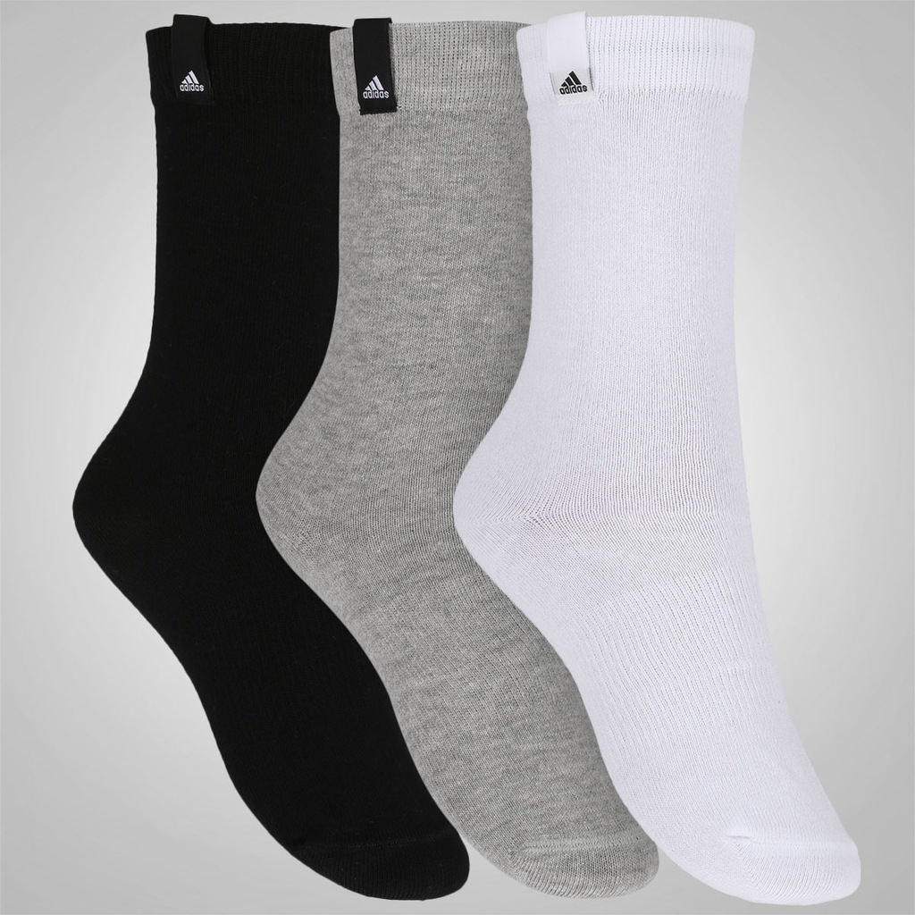Kit de Meias adidas Crew Tag com 3 pares - Adulto - Foto 3
