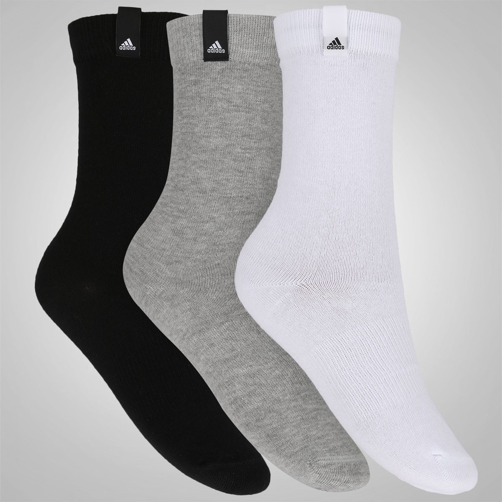 Kit de Meias adidas Crew Tag com 3 pares - Adulto - Foto 1