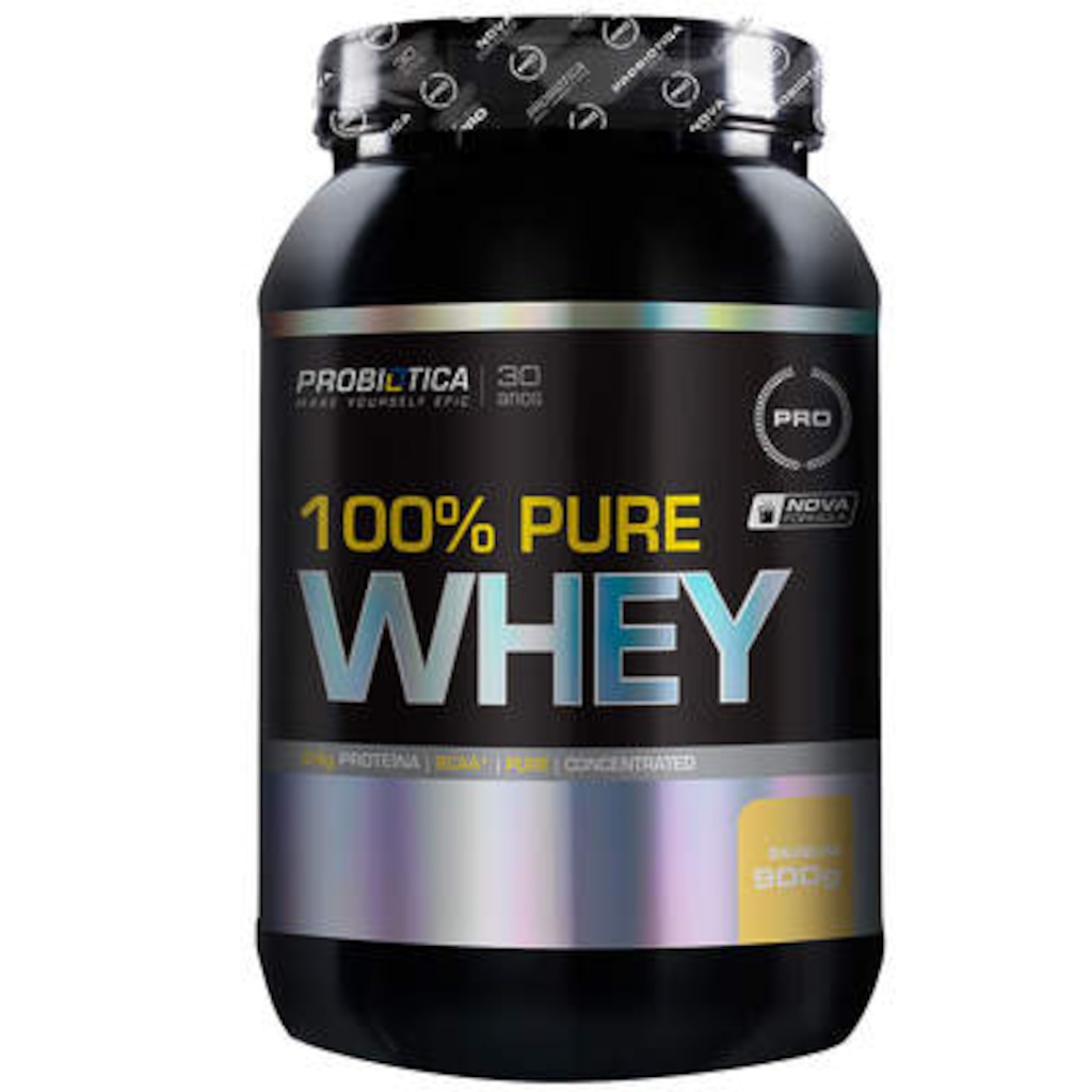 Whey Protein Concentrado Probiótica 100% Pure Whey - Baunilha - 900g - Foto 1
