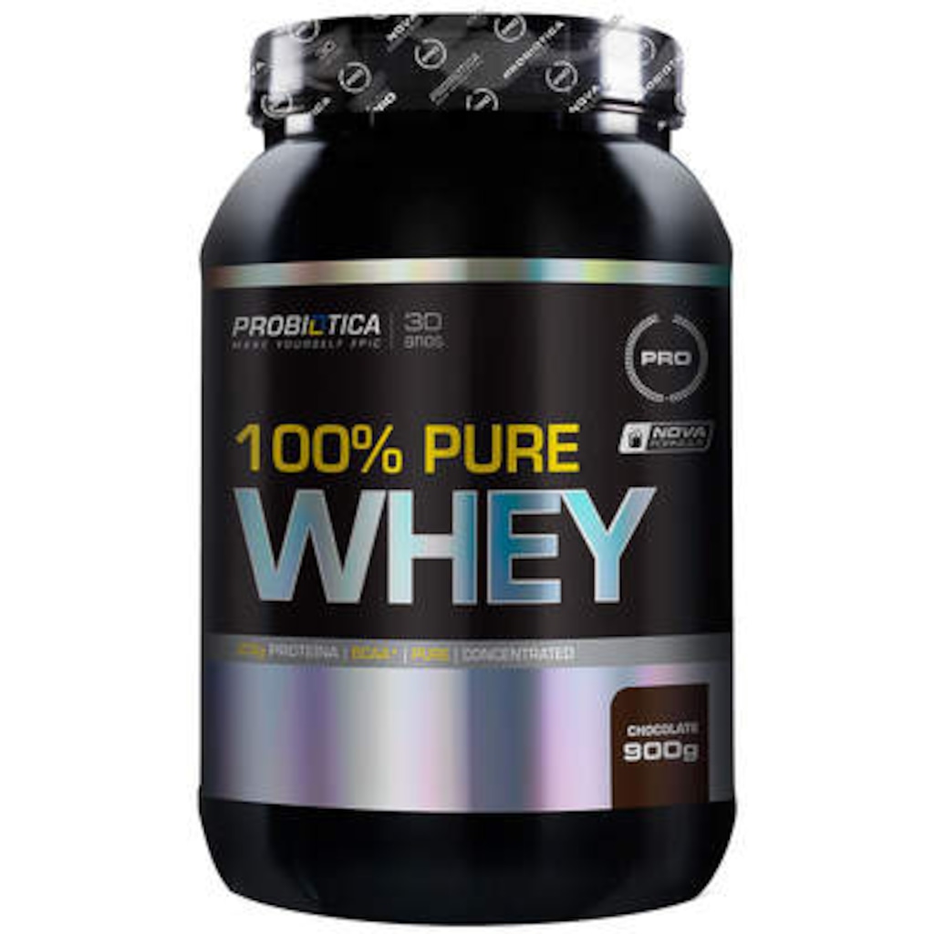 Whey Protein Concentrado Probiótica 100% Pure Whey - Chocolate - 900g - Foto 1