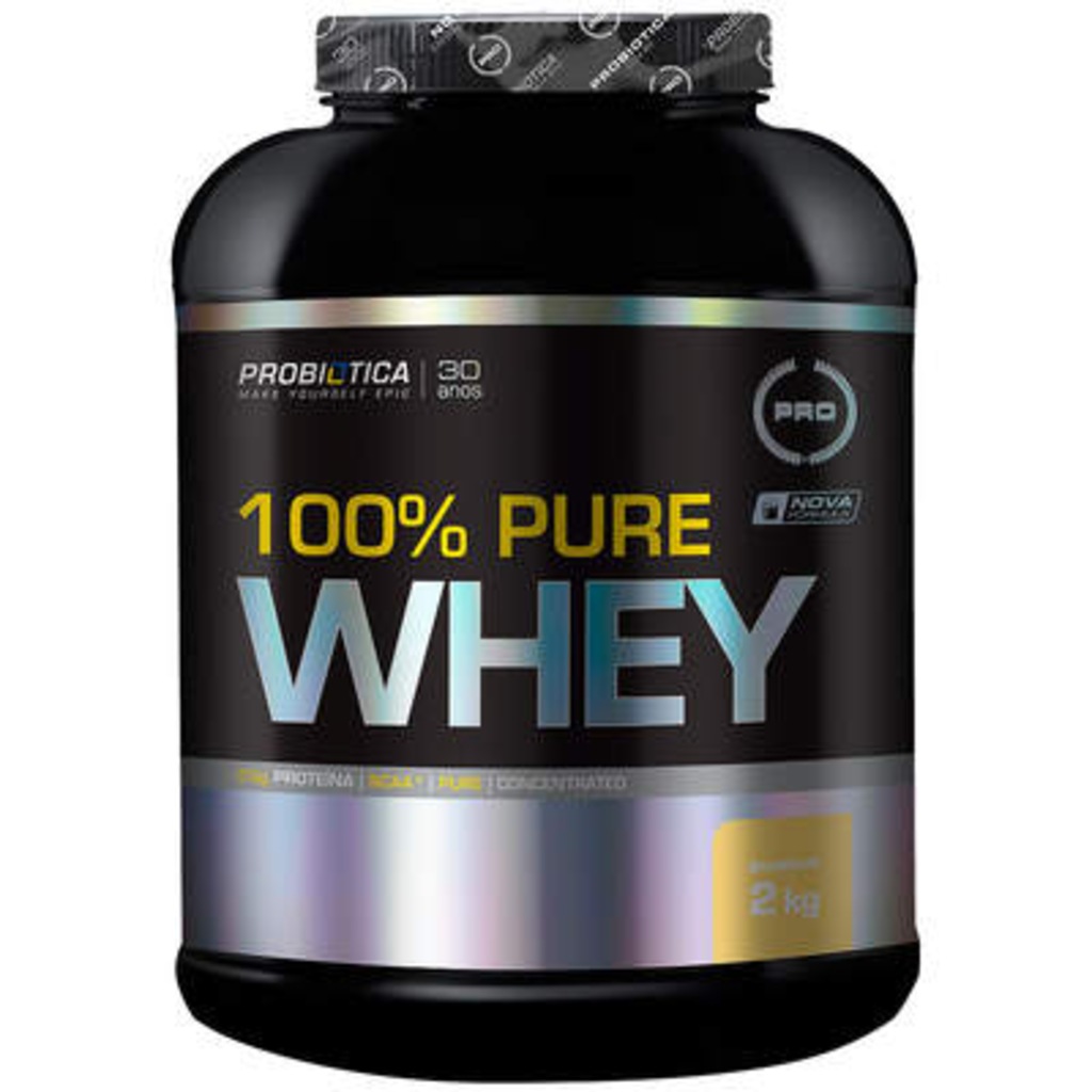 Whey Protein Concentrado Probiótica 100% Pure Whey - Baunilha - 2 Kg - Foto 1
