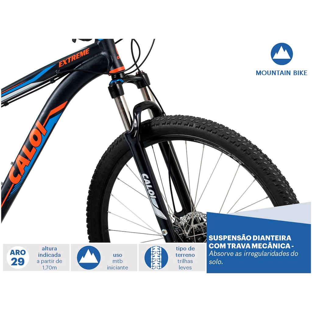 Mountain Bike Caloi Extreme - Aro 29 - Freio a Disco - Câmbios Shimano - 21 Marchas - Foto 4