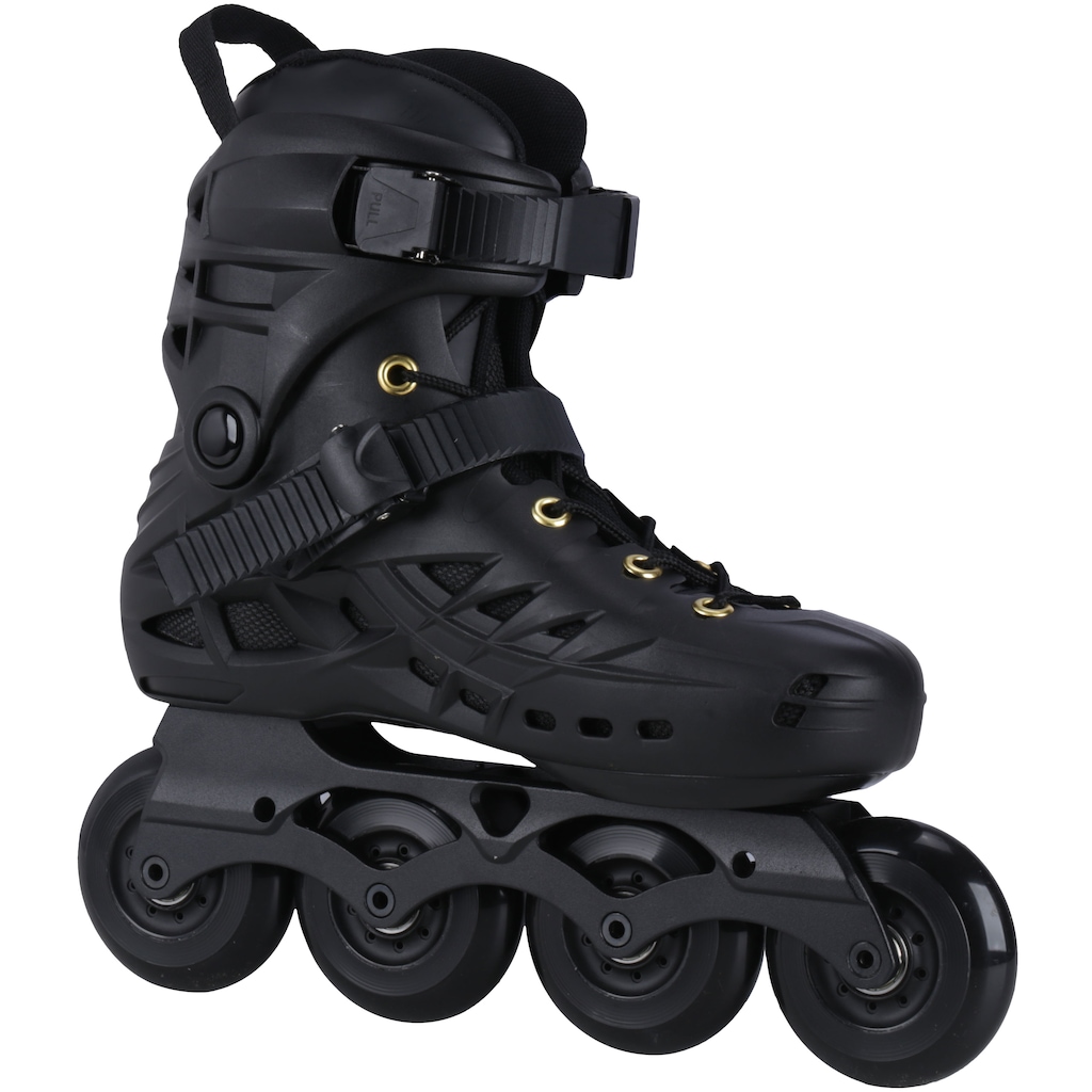 Imagem 2 do produto Patins Oxer Darkness Gold - In Line - Freestyle - ABEC 7 - Base de Alumínio - Adulto