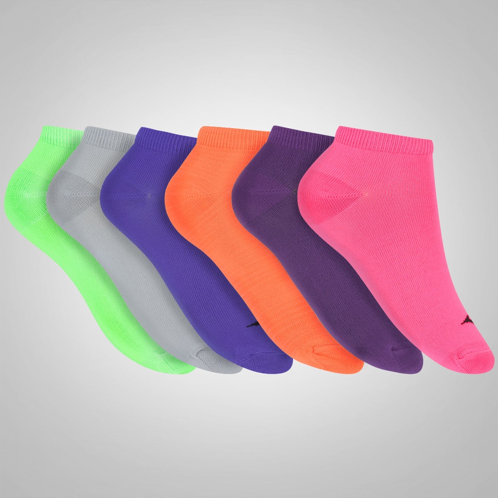 Kit de Meias Mizuno Invisível Neon com 6 Pares - Feminino - Foto 1