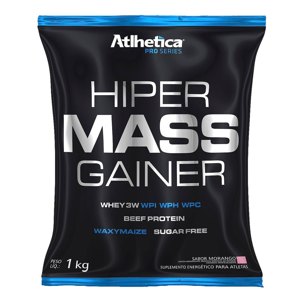 Hipercalórico Atlhetica Hiper Mass Gainer - Morango - 1Kg - Foto 1