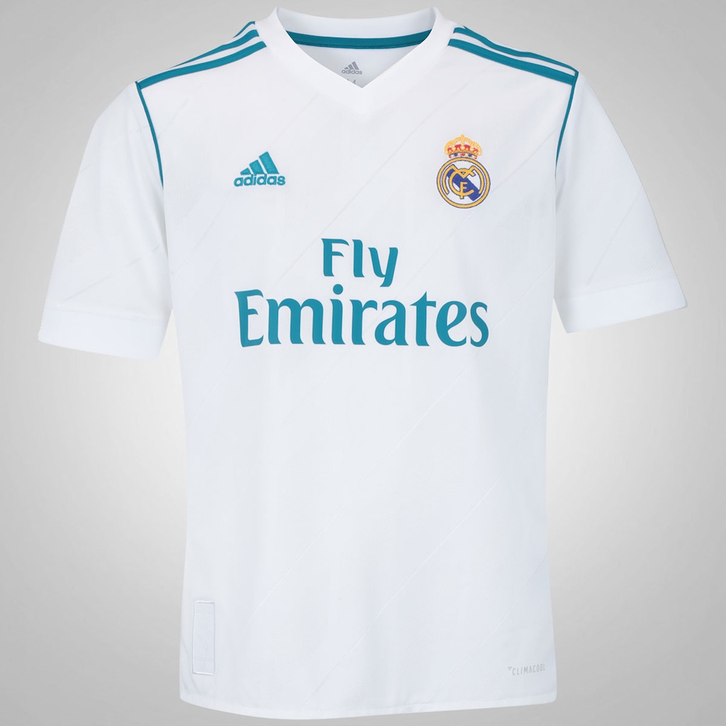 Camisa Real Madrid I 17/18 adidas - Infantil - Foto 1