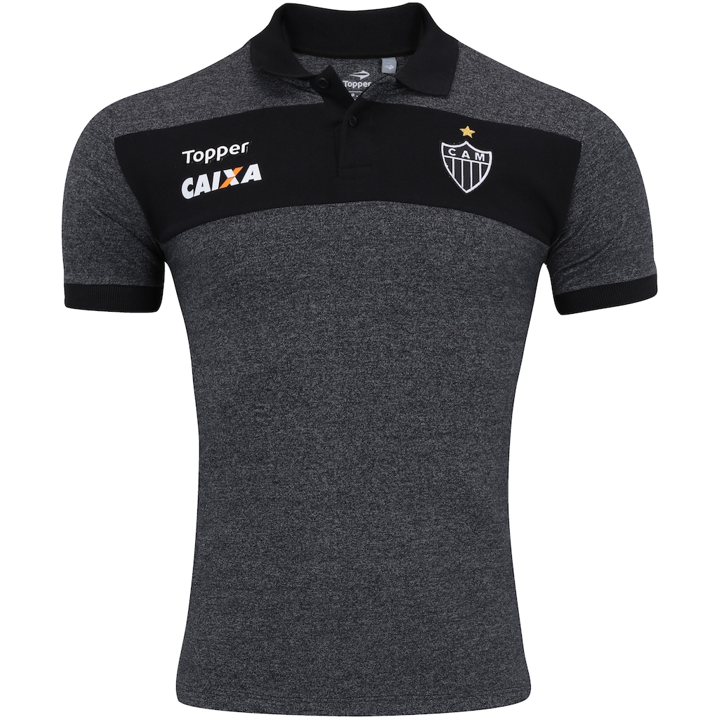 Camisa Polo do Atlético-MG Viagem 2017 Topper Escura - Masculina - Foto 1