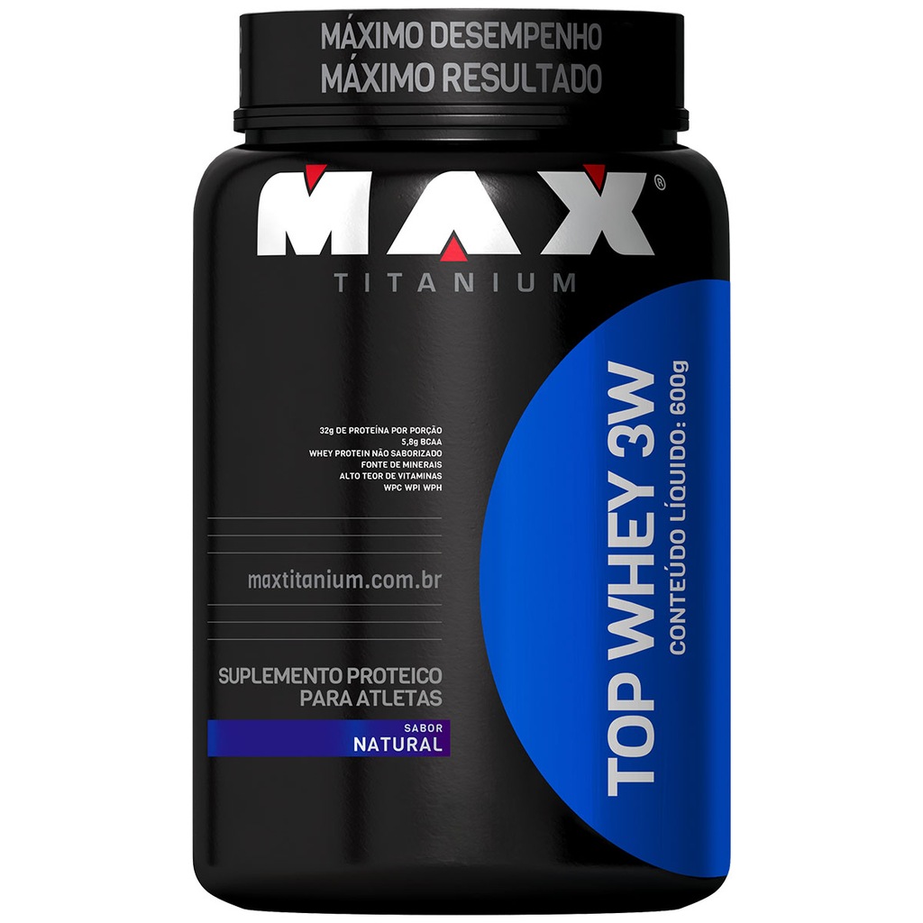 Top Whey 3W 600G - Natural - Max Titanium - Foto 1