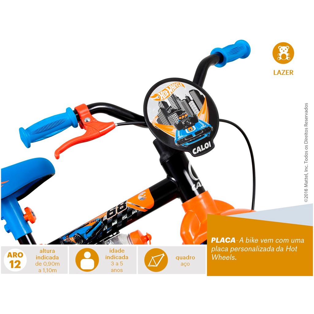 Imagem 3 do produto Bicicleta Caloi Hot Wheels - Aro 12 - Freio a Tambor - Masculina - Infantil