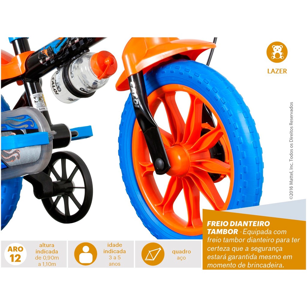 Imagem 4 do produto Bicicleta Caloi Hot Wheels - Aro 12 - Freio a Tambor - Masculina - Infantil