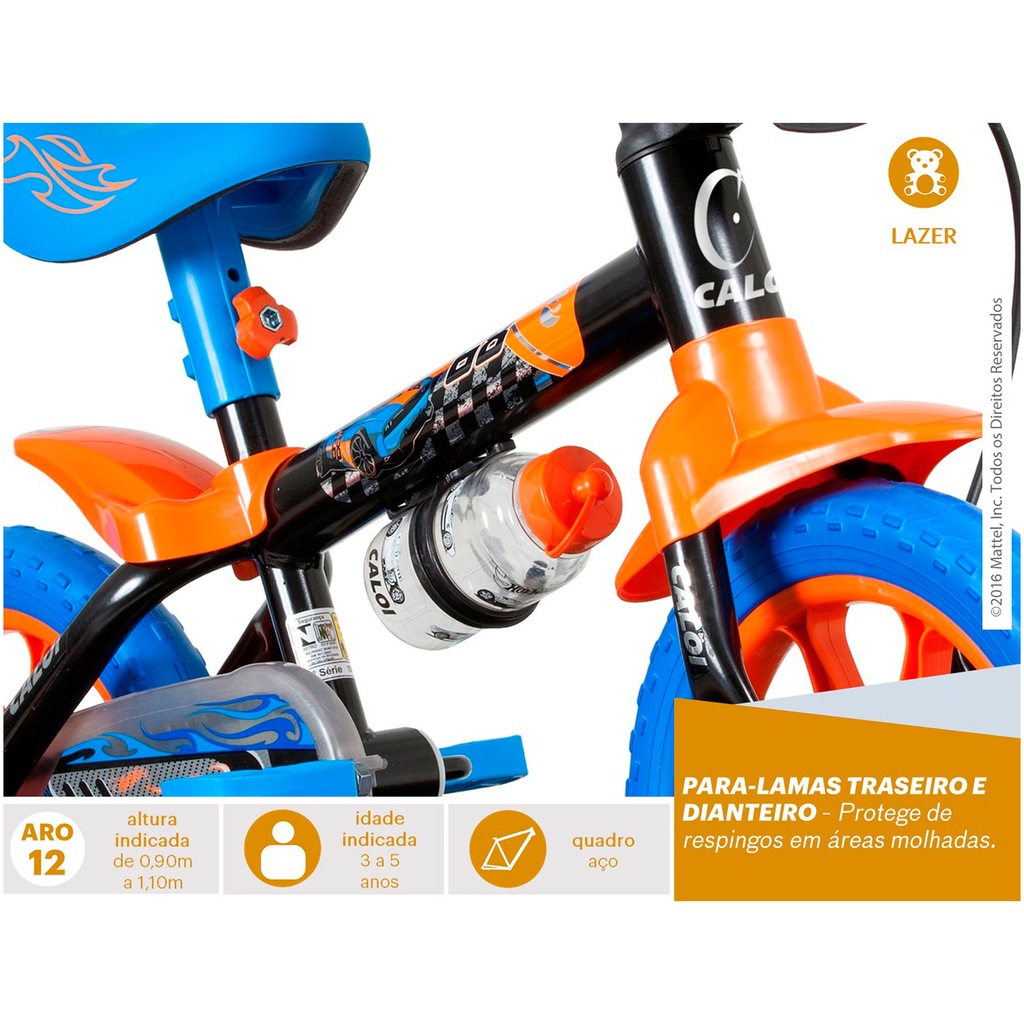 Imagem 5 do produto Bicicleta Caloi Hot Wheels - Aro 12 - Freio a Tambor - Masculina - Infantil