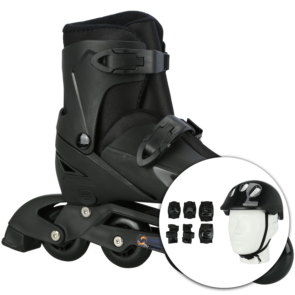Kit Patins Spin Roller: Patins Ajustável + Capacete + 2 Joelheiras + 2 Cotoveleiras + 2 Munhequeiras - Foto 1