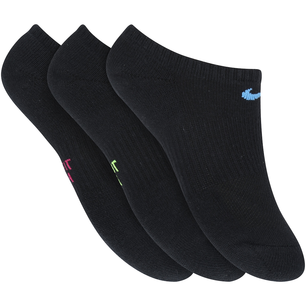 Imagem 1 do produto Kit de Meias Invisível Nike Performance Cushioned com 3 Pares - Feminino