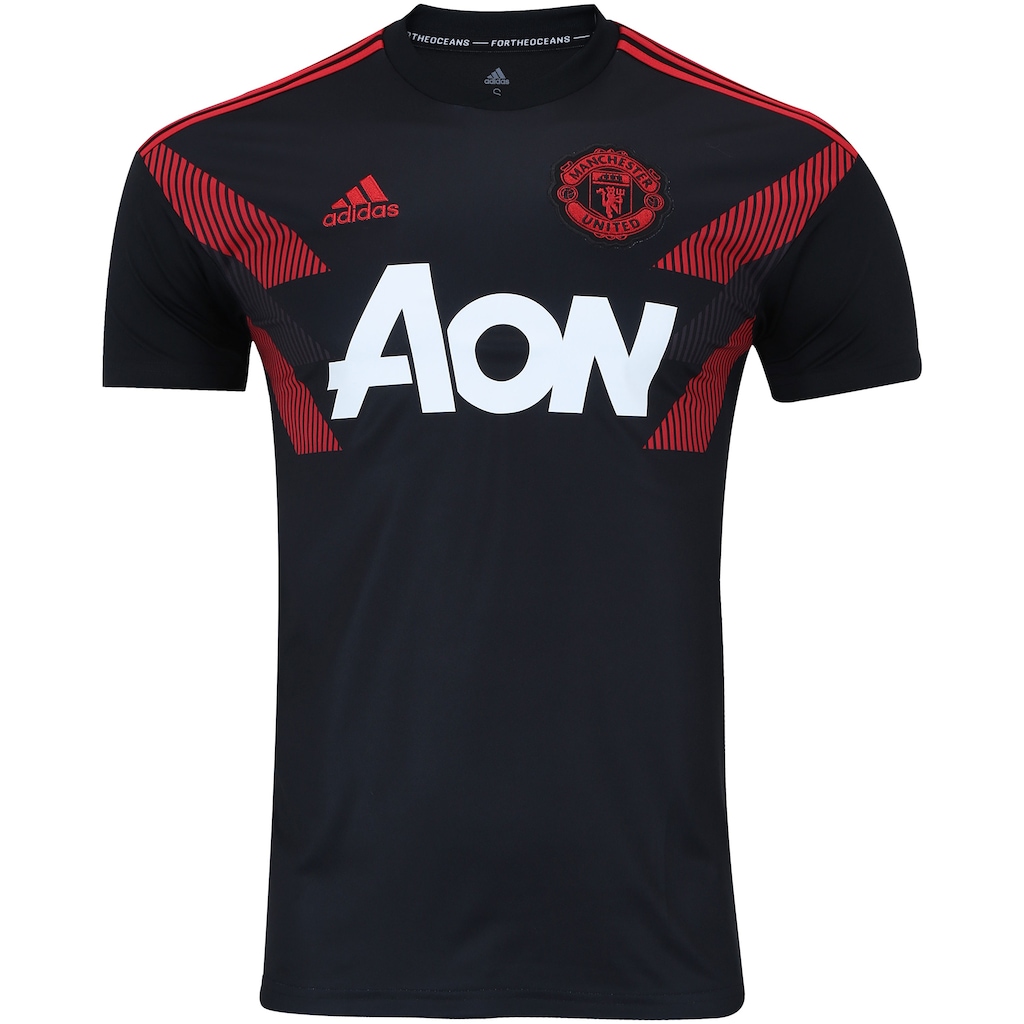 Camisa Pré-Jogo Manchester United 18/19 adidas - Masculina - Foto 1