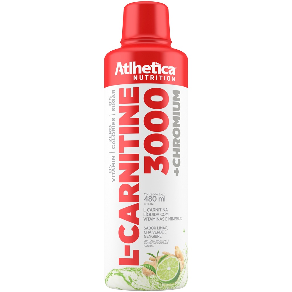 L-Carnitine 3000 Atlhetica - Limão, Chá Verde e Gengibre - 960ml - Foto 1