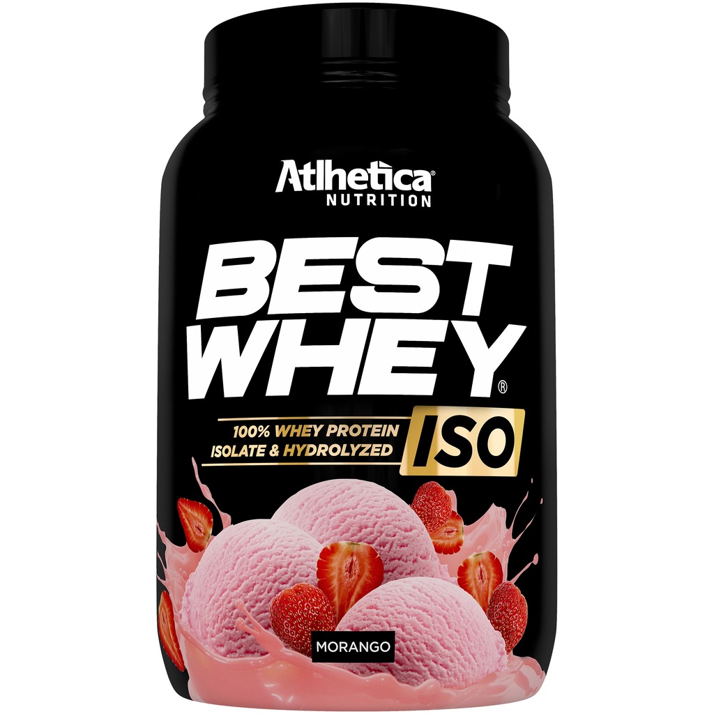 Whey Protein Atlhetica Morango ISO Best - 900g - Foto 1