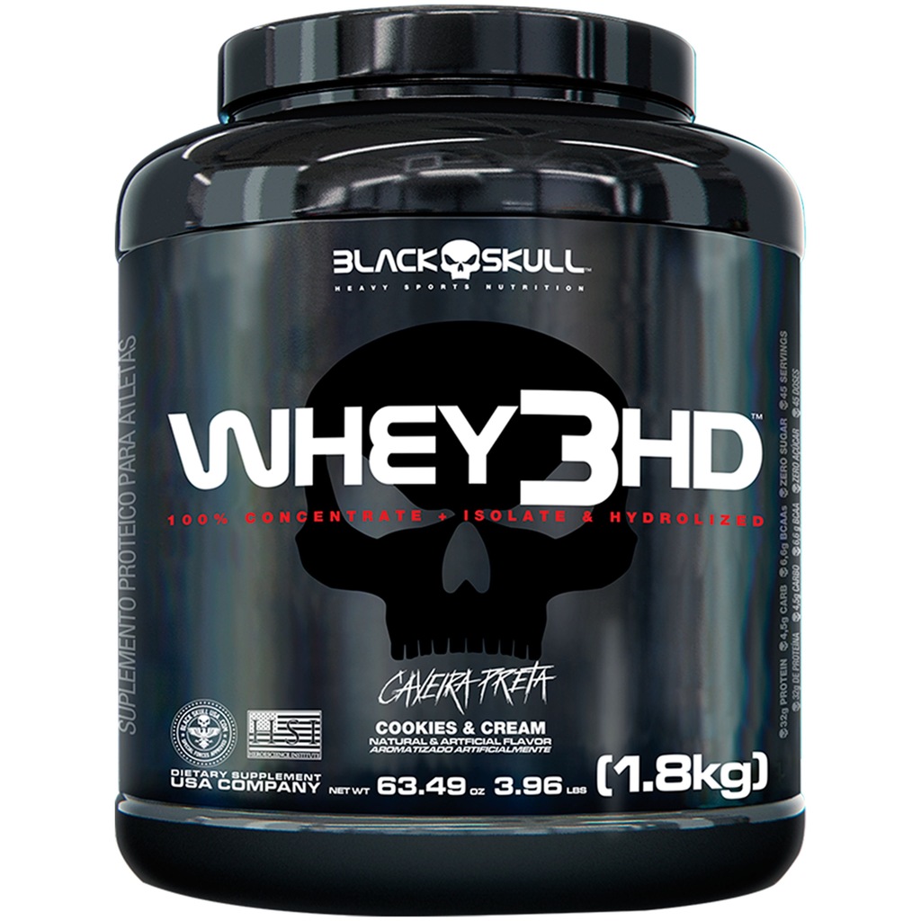 Whey 3HD Black Skull - Cookies e Creme - 1,8Kg - Foto 1