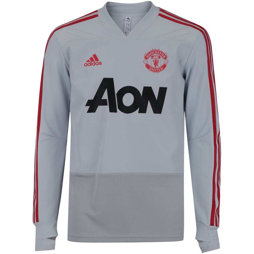 Camisa de Treino Manga Longa Manchester United 19/20 adidas - Masculina - Foto 1