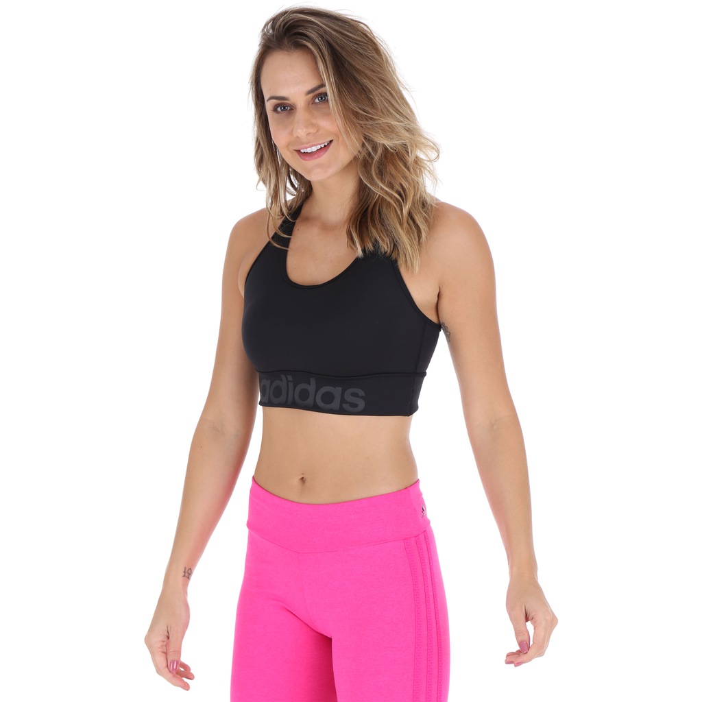 Top Fitness adidas D2M Logo Bra - Adulto - Foto 2