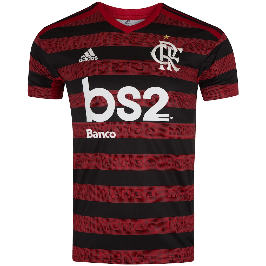 Camisa do Flamengo I 2019 adidas com Patrocínio BS2 - Masculina - Foto 1