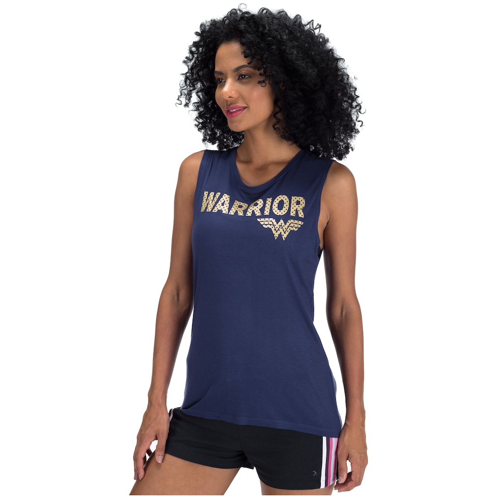 Camiseta Regata Liga da Justiça Mulher-Maravilha - Feminina - Foto 2