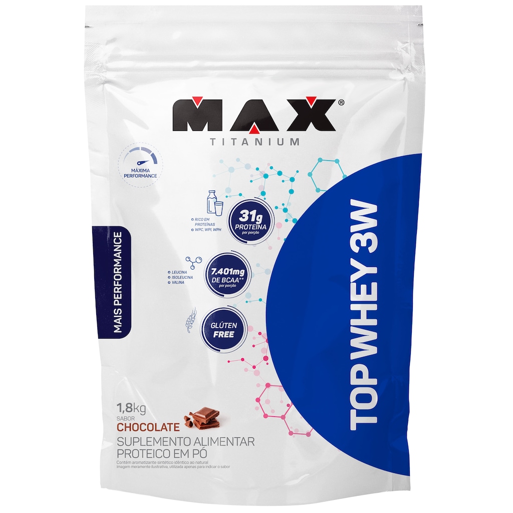 Whey Protein Pro Max Titanium Chocolate Top 3W - 1,8 Kg - Foto 1