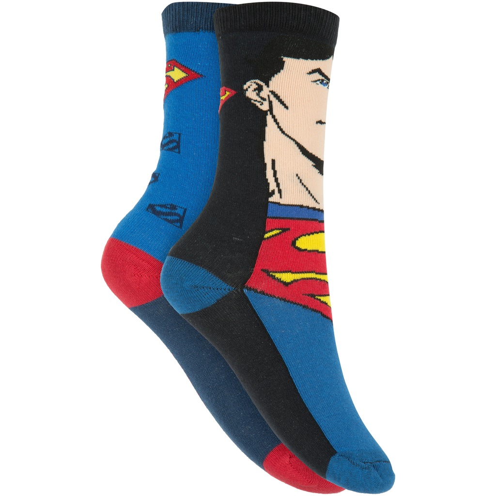 Kit de Meias Cano Alto Liga da Justiça Super-Homem com 2 Pares - 27 a 30 - Infantil - Foto 1